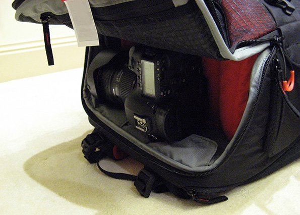 Top compartment of Manfrotto 3N1-36 backpack